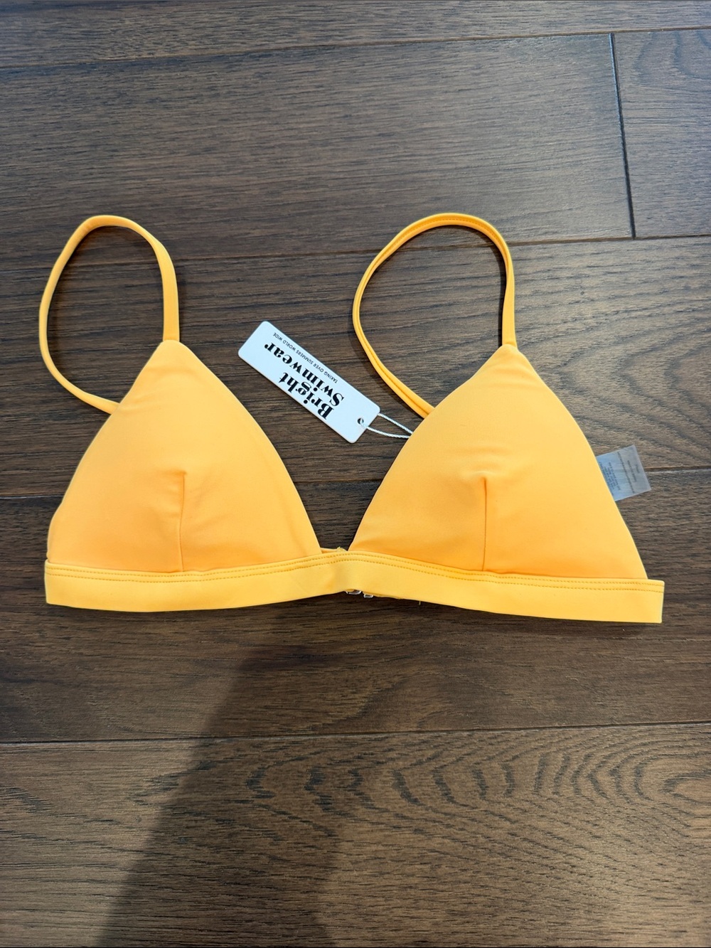 Bright Swimwear Yellow Triangle Bikini Top Size Small NWT - C33-053